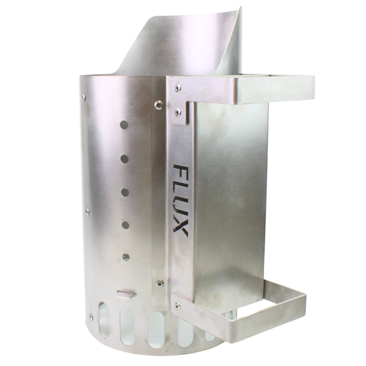 Flux Chimney Starter - Premium Design, Made in USA, Solid 304 Stainless Steel, 8" Diameter